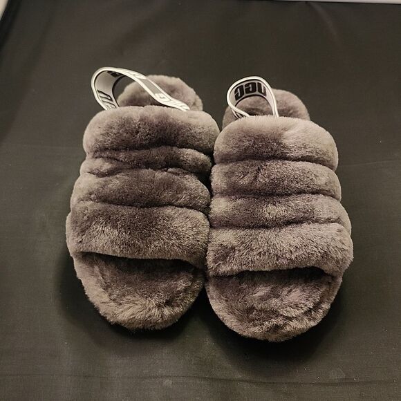 BRAND NEW UGG GIRLS FLUFF YEAH MARBLE SLIDE SANDAL R3 - Picture 2 of 14